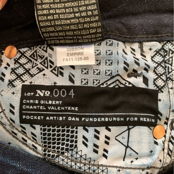 Paper Denim Waxy Resin Jeans Low Rise Flare Coated Dark Wash Jeans Sz 28 - Picture 5 of 12